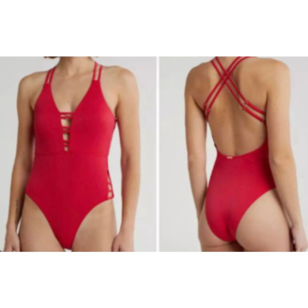 Nicole Miller Plunge Swimsuit Large